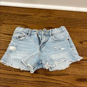 Light Blue Distressed Denim Shorts